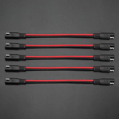 12 AWG SAE to SAE Extension Cable 12 Gauge 2-Pin SAE Connector Extension Cord with Dual Head Plug for Solar Panel Automotive Car Motorcycle 12in