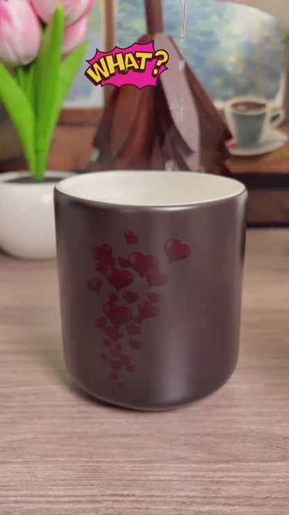 Heart-Shaped Color Changing Ceramic Mug