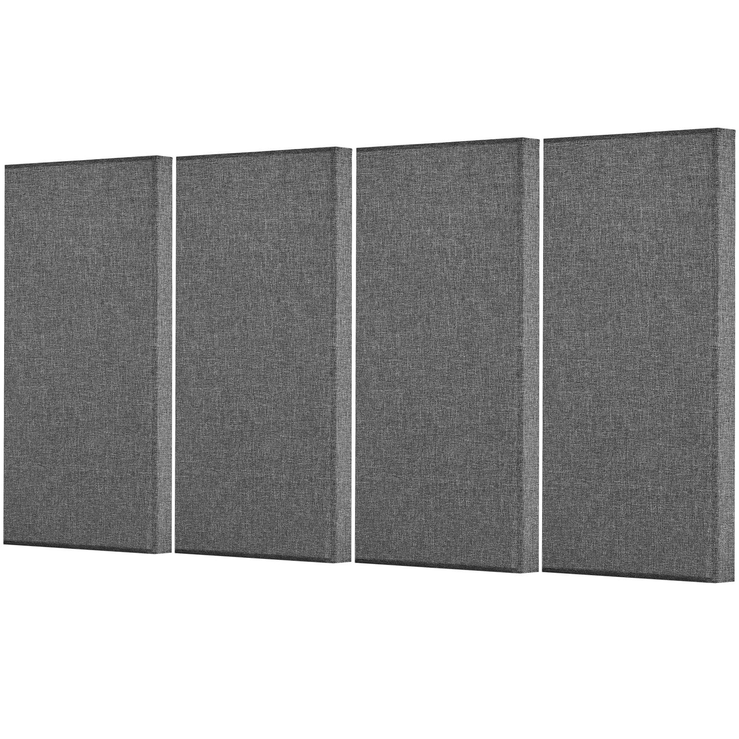 4 PCS Acoustic Wall Panels 23.6 x 11.8 x 2 IN Self-Adhesive Gray