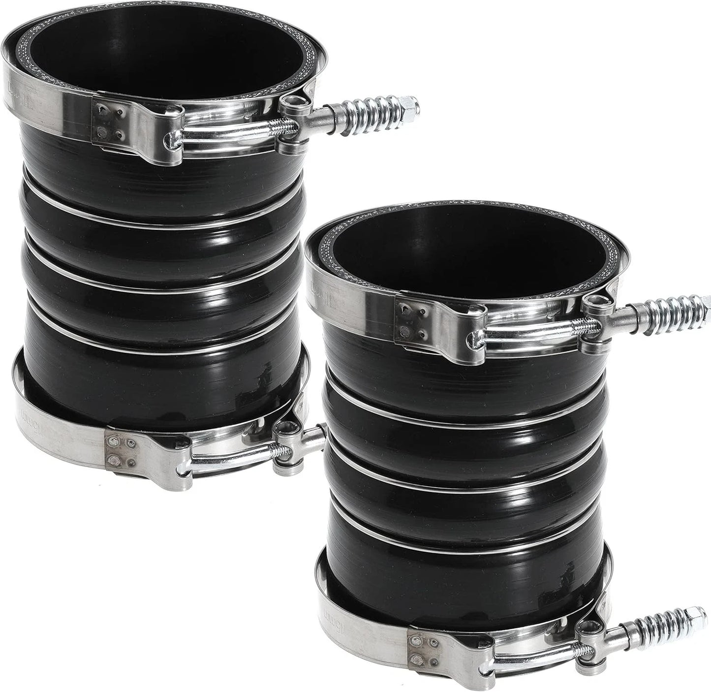 Silicone Charge Air Cooler Hump Hose Boot with Clamps Set 4" X 6" 4 inch,Black