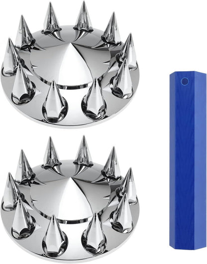 Front Axle Wheel Cover Hubcap Hub Cap For Semi For Truck 33mm Lug Nuts (Spiked)