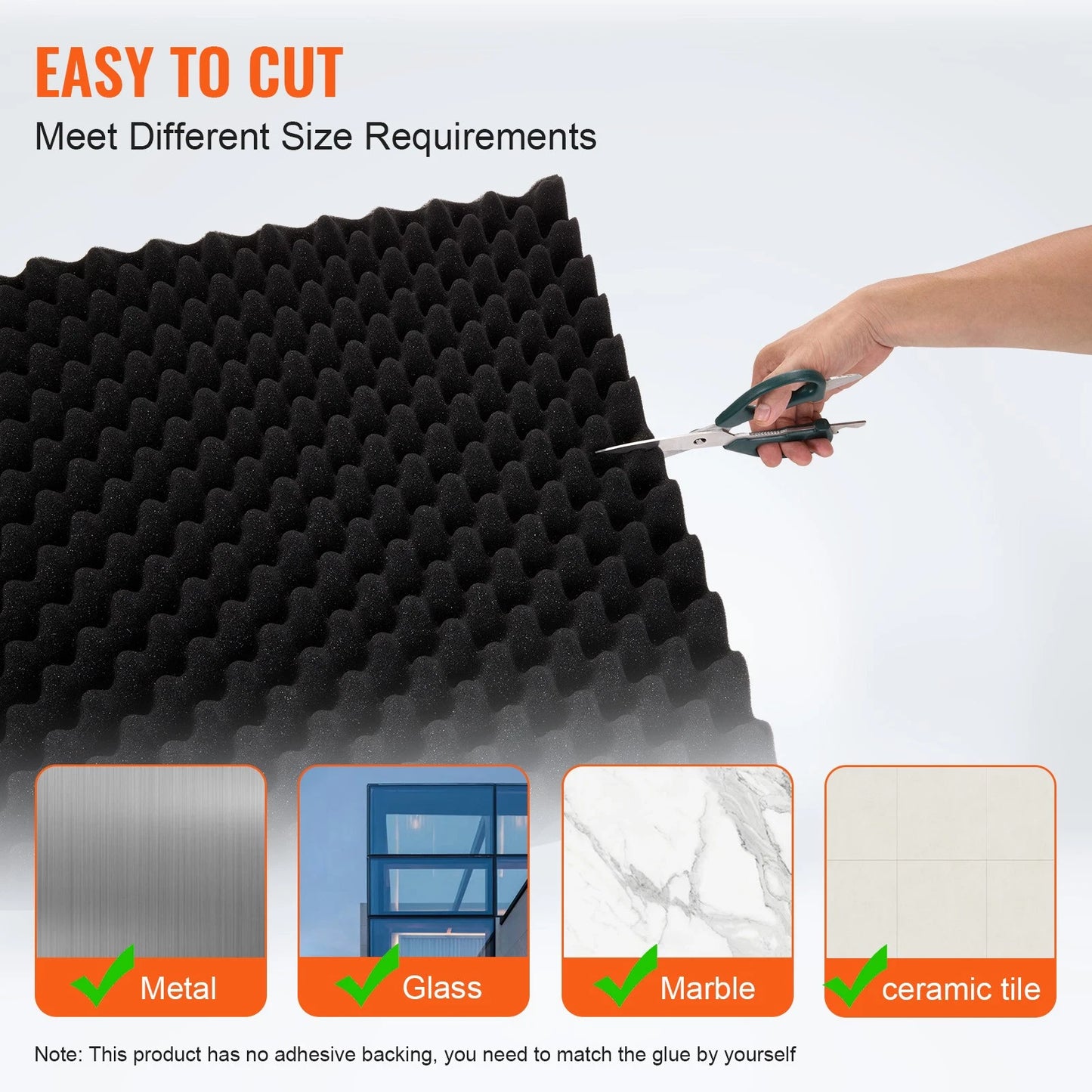 4 Pack Egg Shape Acoustic Foam Wall Panels 48"x24"x2"