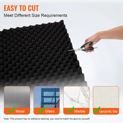 4 Pack Egg Shape Acoustic Foam Wall Panels 48"x24"x2"