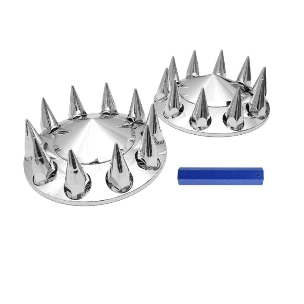 Front Axle Wheel Cover Hubcap Hub Cap For Semi For Truck 33mm Lug Nuts (Spiked)