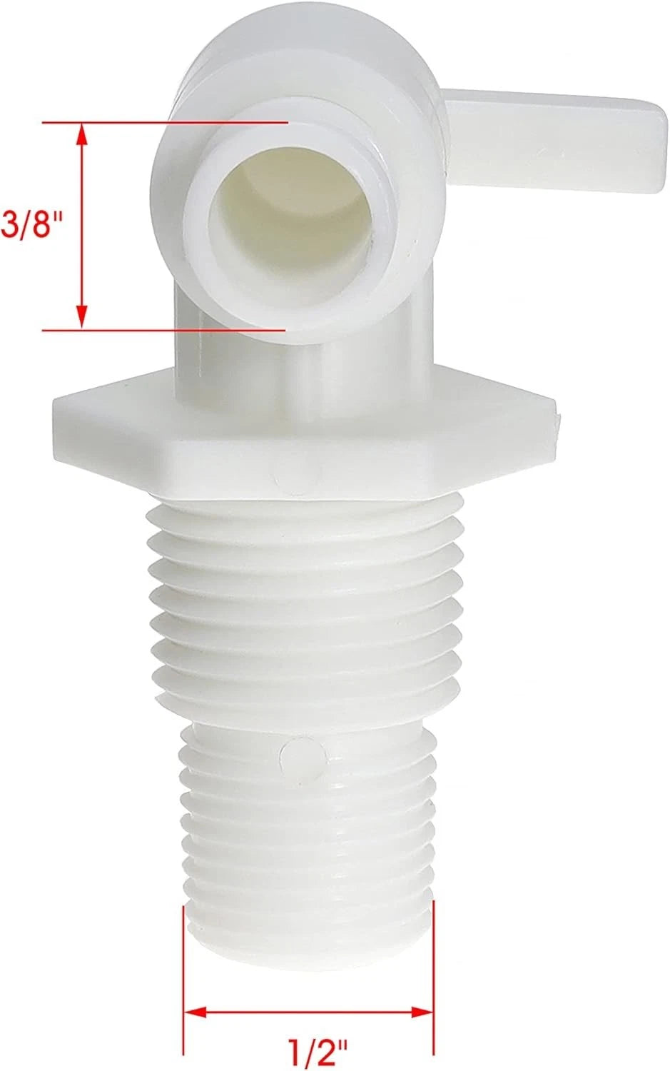 RV Water Tank Drain Valve - 3/8" & 1/2" Male NPT Dual Thread for Camper&Trailer