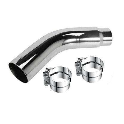 4'' Diesel Exhaust Tips 4'' Inlet 6'' Outlet, 23" Long Chrome Exhaust Pipe Elbow