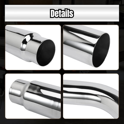 4" to 5" Diesel Exhaust Elbow, Chrome, 23" Length, For Heavy Duty Vehicles