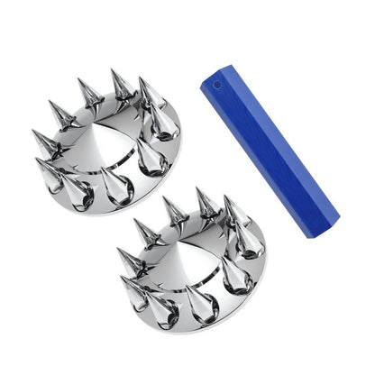 Front Axle Wheel Cover Hubcap Hub Cap For Semi For Truck 33mm Lug Nuts (Spiked)