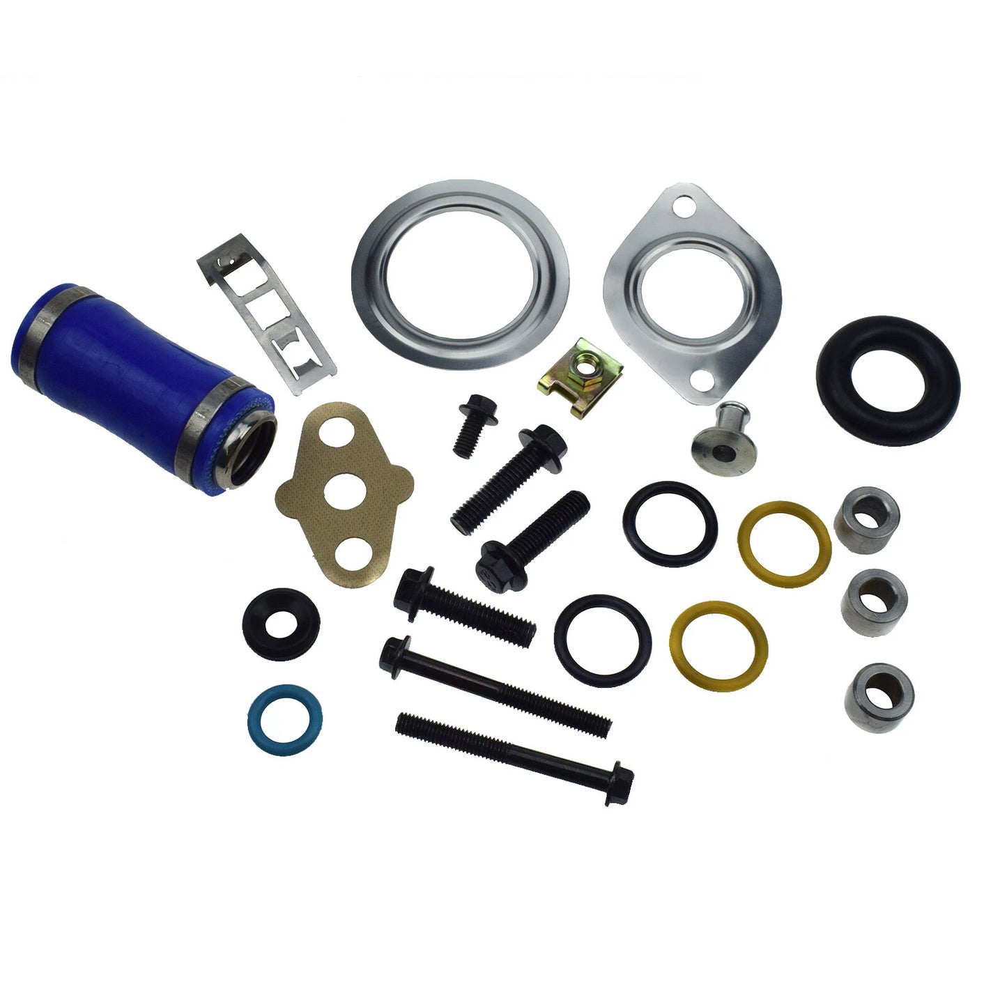 Inlet Manifold Gasket Set & Blue Hose For 03-10 Ford  Diesel 6.0L