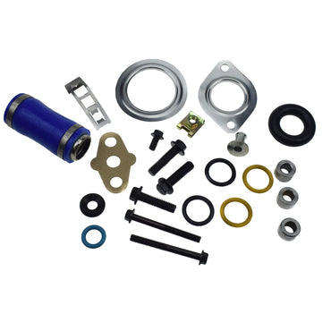 Inlet Manifold Gasket Set & Blue Hose For 03-10 Ford  Diesel 6.0L