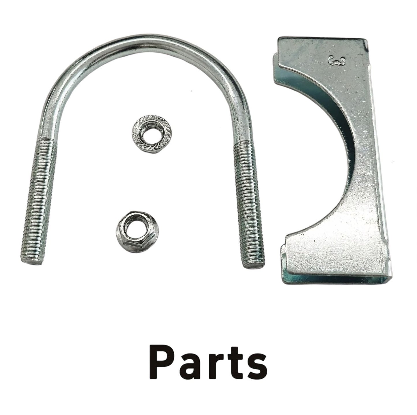 3" U-Bolt Exhaust Clamps for Automotive RV UTV Tractor Exhaust System,2PCS
