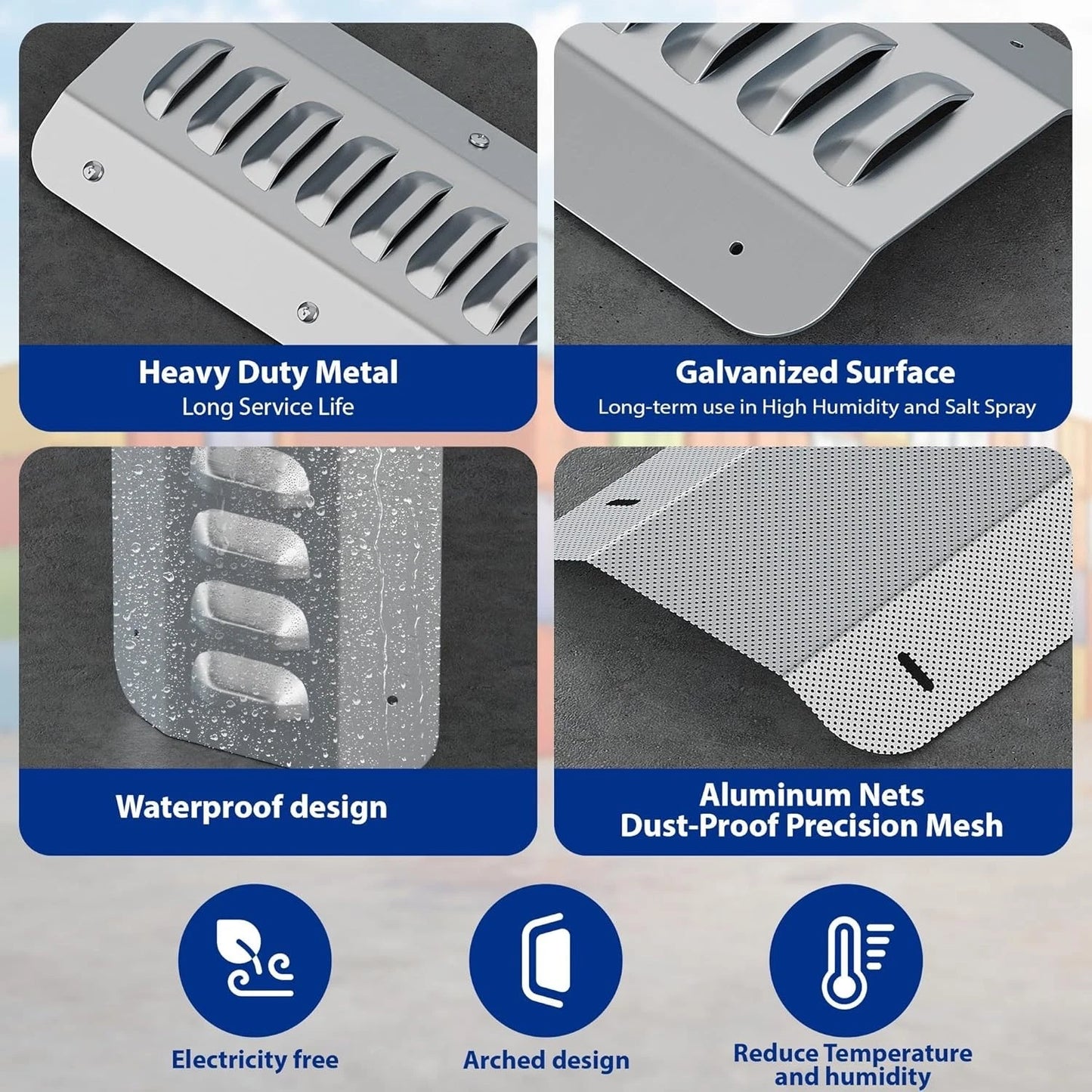 4 Pcs Container Air Vent Kit,Galvanized Steel Shipping Container Accessories