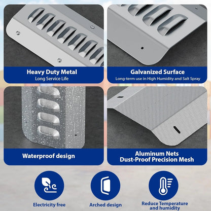 4 Pcs Container Air Vent Kit,Galvanized Steel Shipping Container Accessories