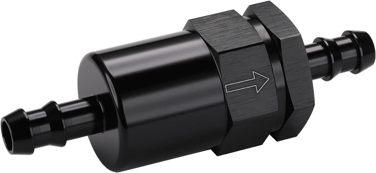 3/8" Barb Billet Inline Fuel Filter 30 Micron Aluminum for Car Fuel Systems