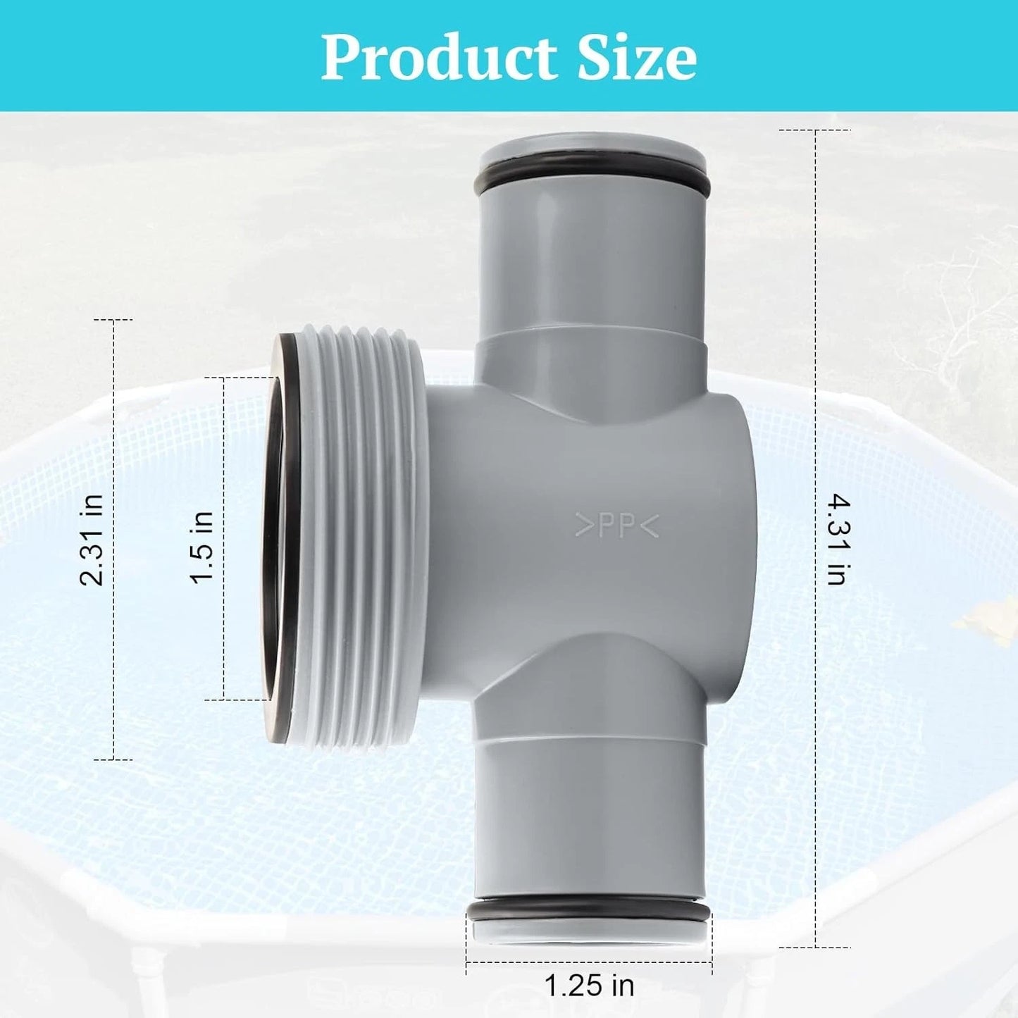P61408 T Joint Pool Hose 1.5 to 1.25" Hose Connector for Intex Coleman Pools