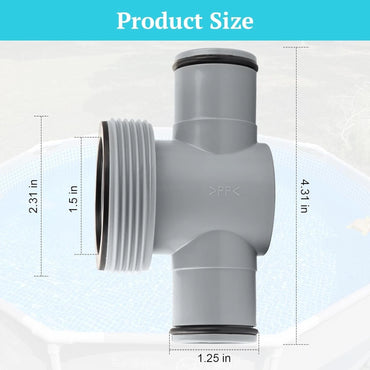P61408 T Joint Pool Hose 1.5 to 1.25" Hose Connector for Intex Coleman Pools
