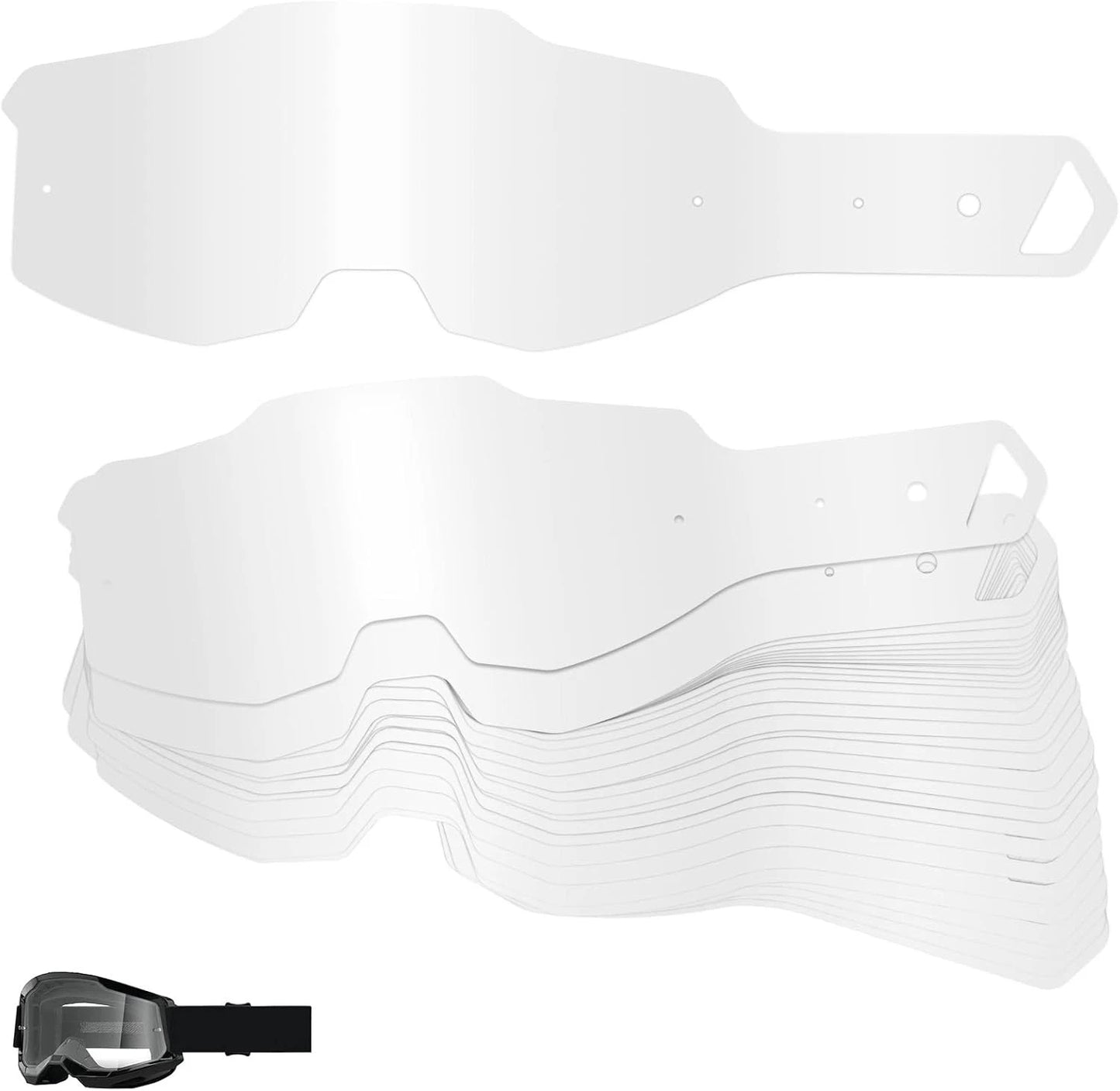 Goggles Tear Offs for 100 Percent Armega Goggle for Dirt Bike Motocross 50 Pack