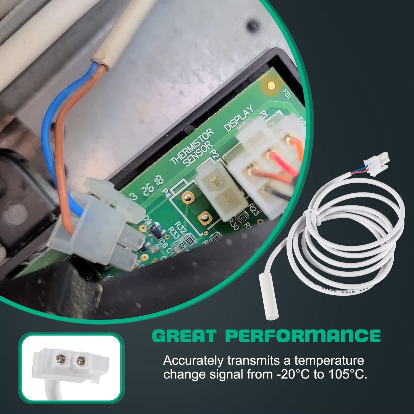 Thermistor for Dometic 3851210025 -RV Refrigerator Sensor Replacement for RM1350