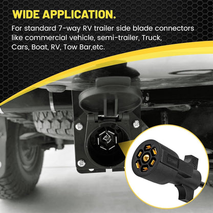 7 Way Round to 4 Way Flat Coiled Trailer Adapter, 10.5FT Extension Cable