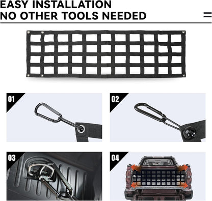 60'' x 18'' Heavy Duty Tailgate Cargo Netting for Full Size Truck for Dodge Ram