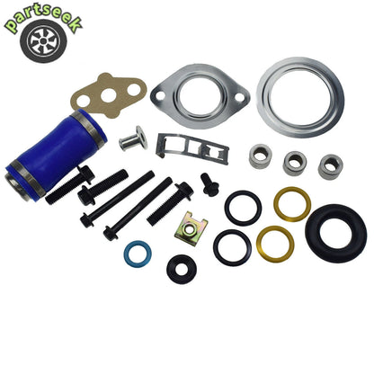 Inlet Manifold Gasket Set & Blue Hose For 03-10 Ford  Diesel 6.0L