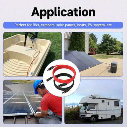 30 FT 10AWG Solar Panel Extension Cable for RV, Home, Boat, Solar Panels