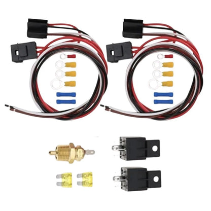 Electric Fan Wiring Kit Engine Fan Thermostat Radiator Kit 185 On 175 Off 40 AMP