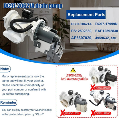 DC97-20621A Drain Pump Assembly For Samsung washer Replace DC31-00187A AP6807020