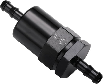 3/8" Barb Billet Inline Fuel Filter 30 Micron Aluminum for Car Fuel Systems