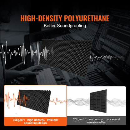 4 Pack Egg Shape Acoustic Foam Wall Panels 48"x24"x2"