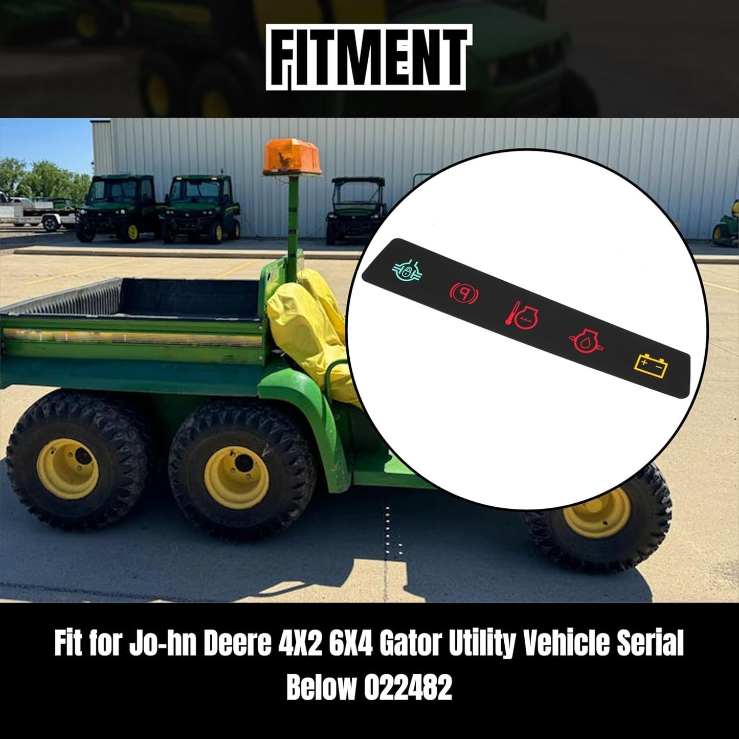 Dash Panel Decal Replaces M117670 for John Deere 4X2 6X4 Gators Utility Vehicle