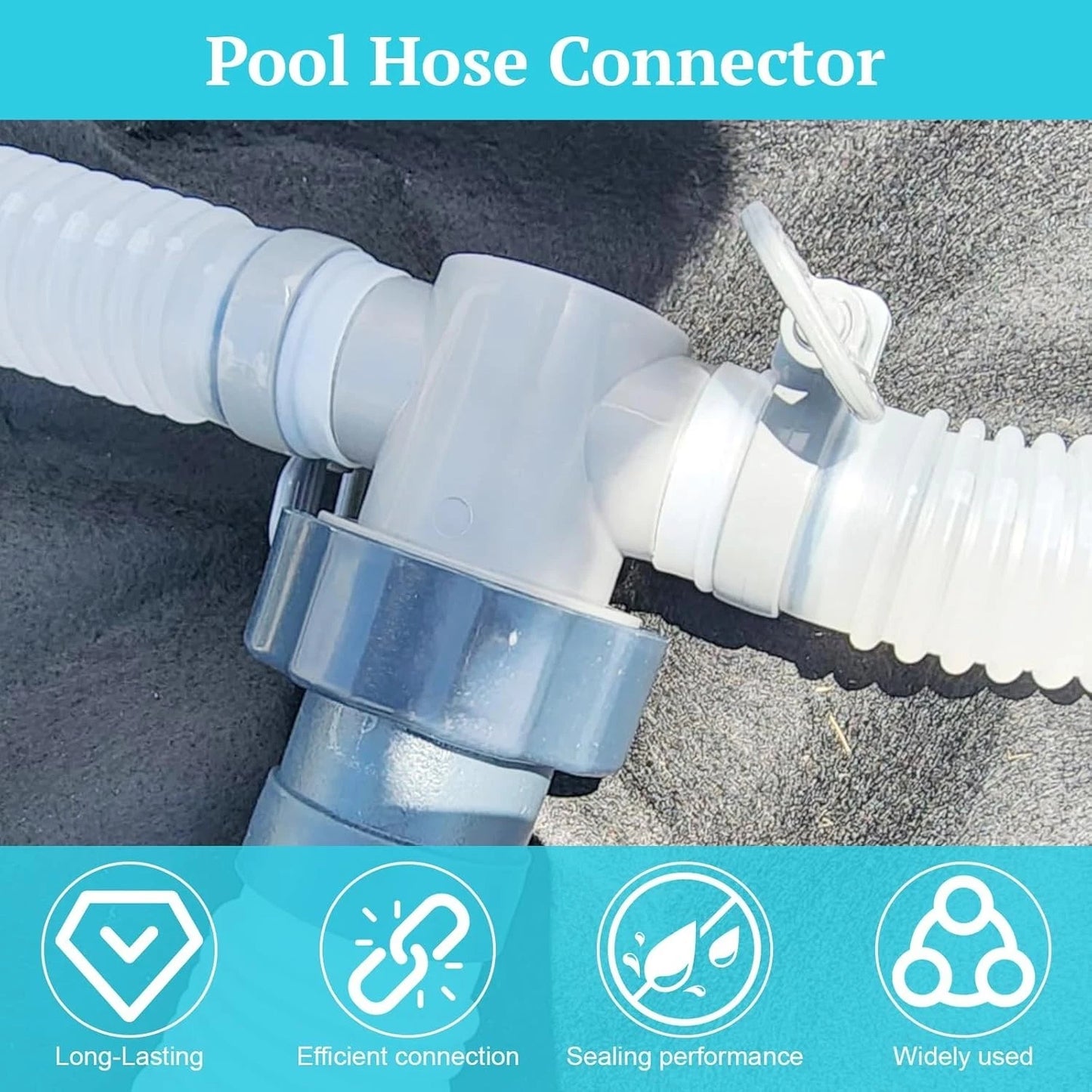P61408 T Joint Pool Hose 1.5 to 1.25" Hose Connector for Intex Coleman Pools