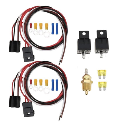 Electric Fan Wiring Relay Kit 185/175 Thermostat 40 Amp Relay