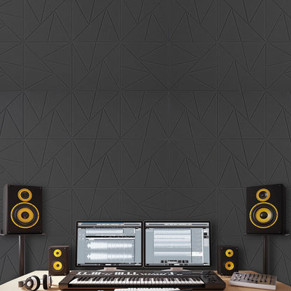 18 Pack Acoustic Wall Panels 11.8" x 11.8" Self-Adhesive Black