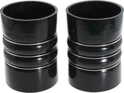 Silicone Charge Air Cooler Hump Hose Boot with Clamps Set 4" X 6" 4 inch,Black