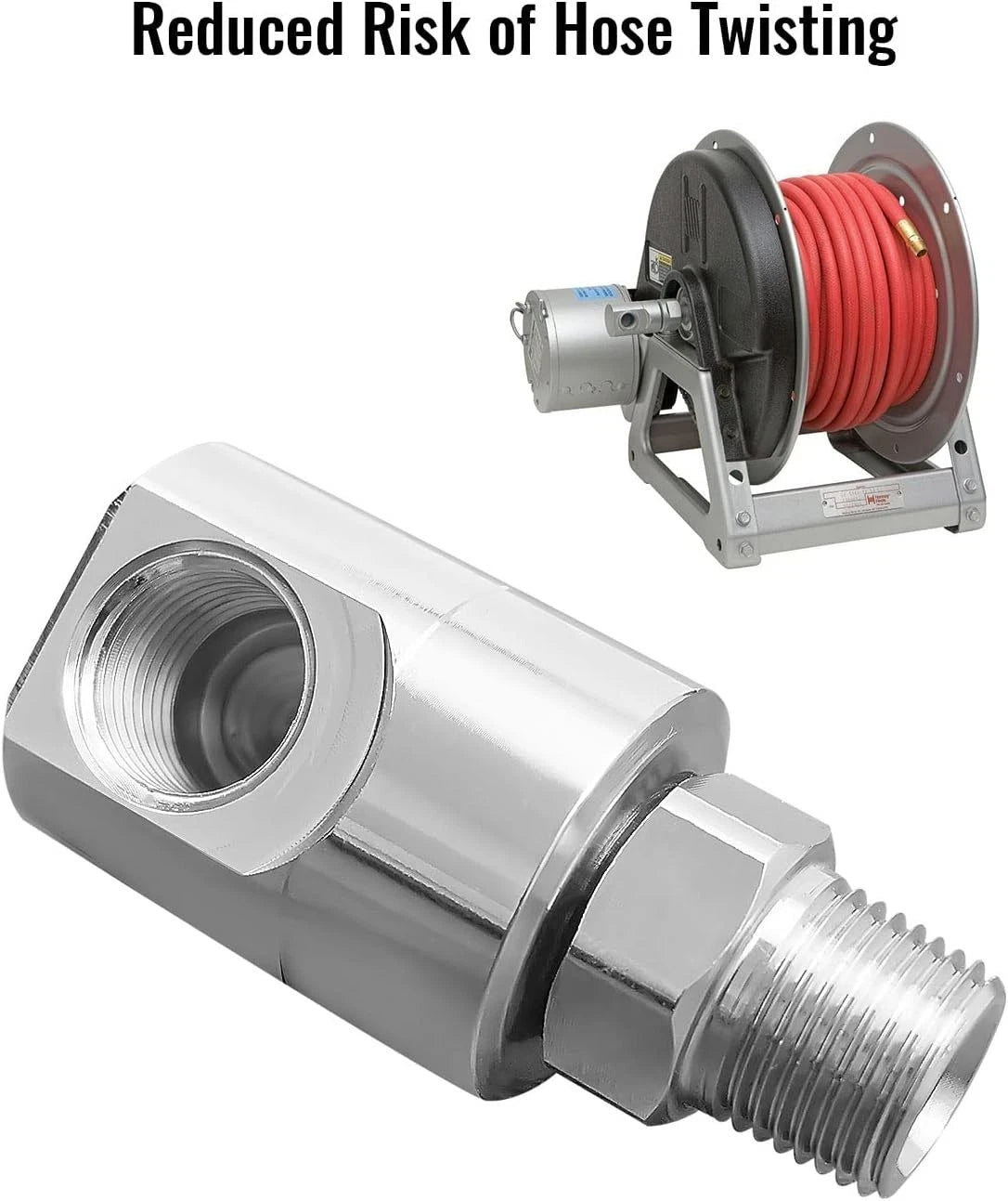 1/2 Inch MXF Heavy Duty Hose Reel Swivel for Home and Industrial Steel Hose