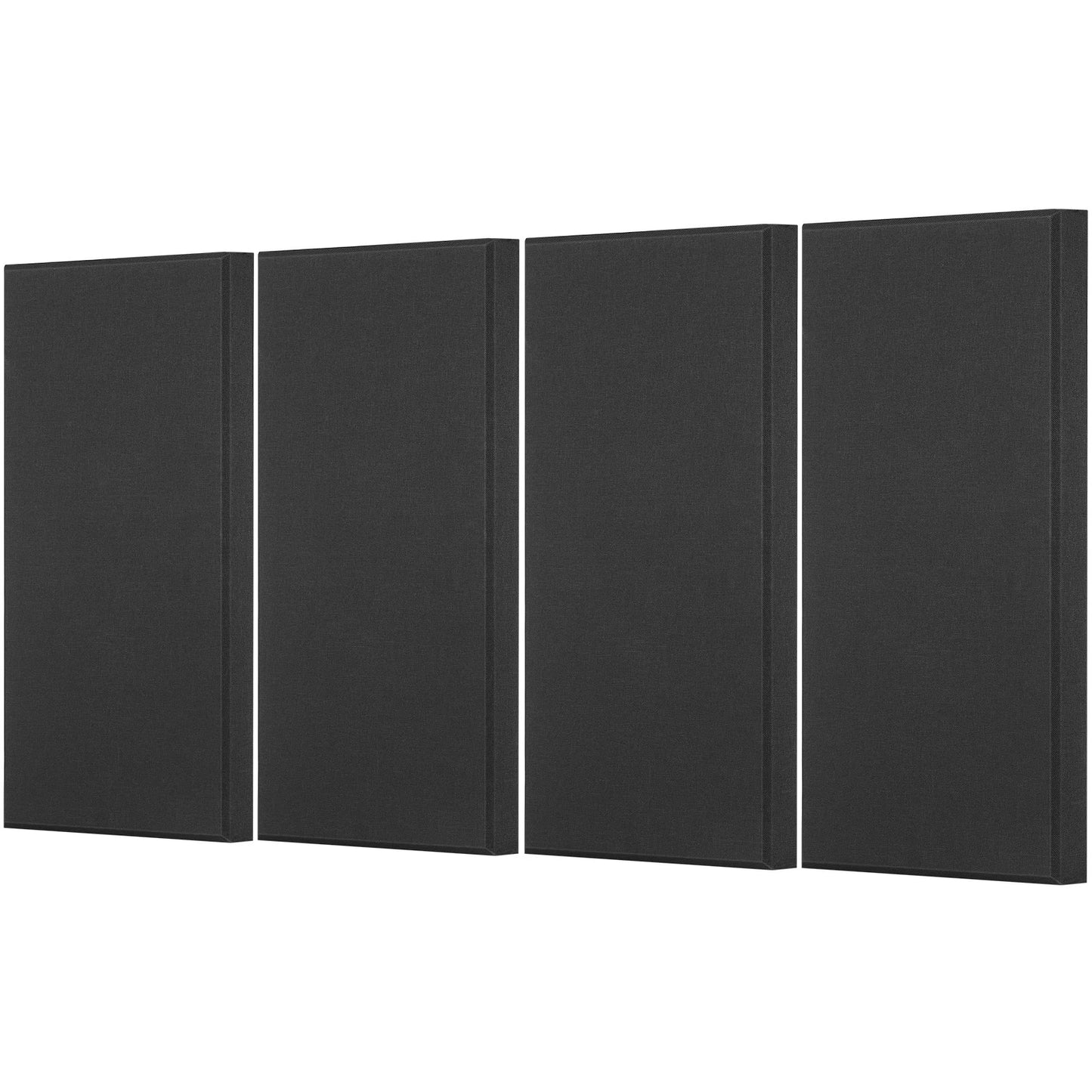 4 PCS Acoustic Wall Panels 23.6 x 11.8 x 2 IN Self-Adhesive Black