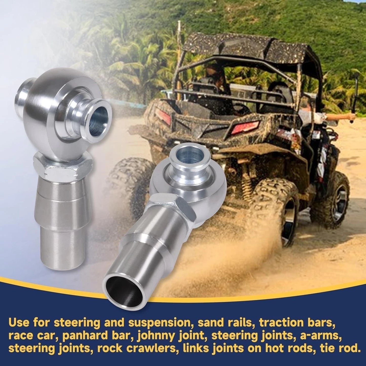 3/4” Heim Joint Rod End Kit, Left and Right Hand Thread 0.75" with Jam Nuts (2 s