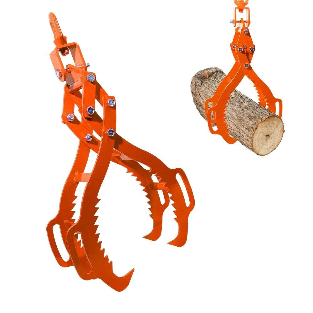 32" Logging Tongs, 3306lbs Capacity Heavy-Duty Grip for Tractors,4 Claw