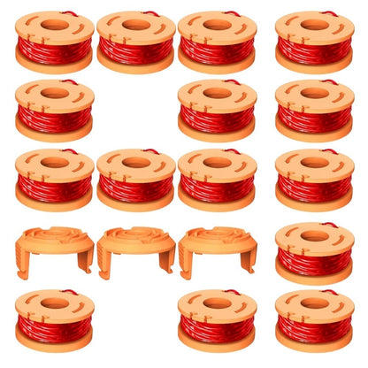 Trimmer Spools for Worx Weed Eater, 15 Trimmer Spools+3 Spool Caps, 150ft,0.065"