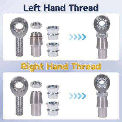 3/4” Heim Joint Rod End Kit, Left and Right Hand Thread 0.75" with Jam Nuts (2 s