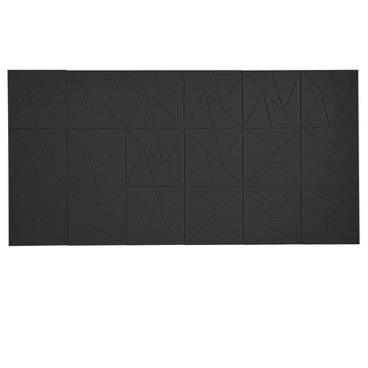 18 Pack Acoustic Wall Panels 11.8" x 11.8" Self-Adhesive Black
