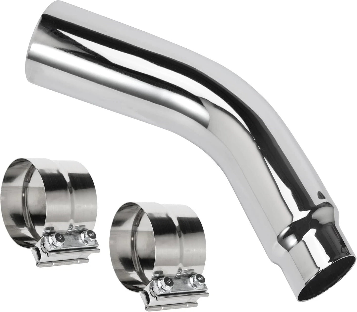 Diesel Exhaust Tips , 4" Inlet to 6" Outlet, 23" Long Chrome Exhaust Pipe Elbow