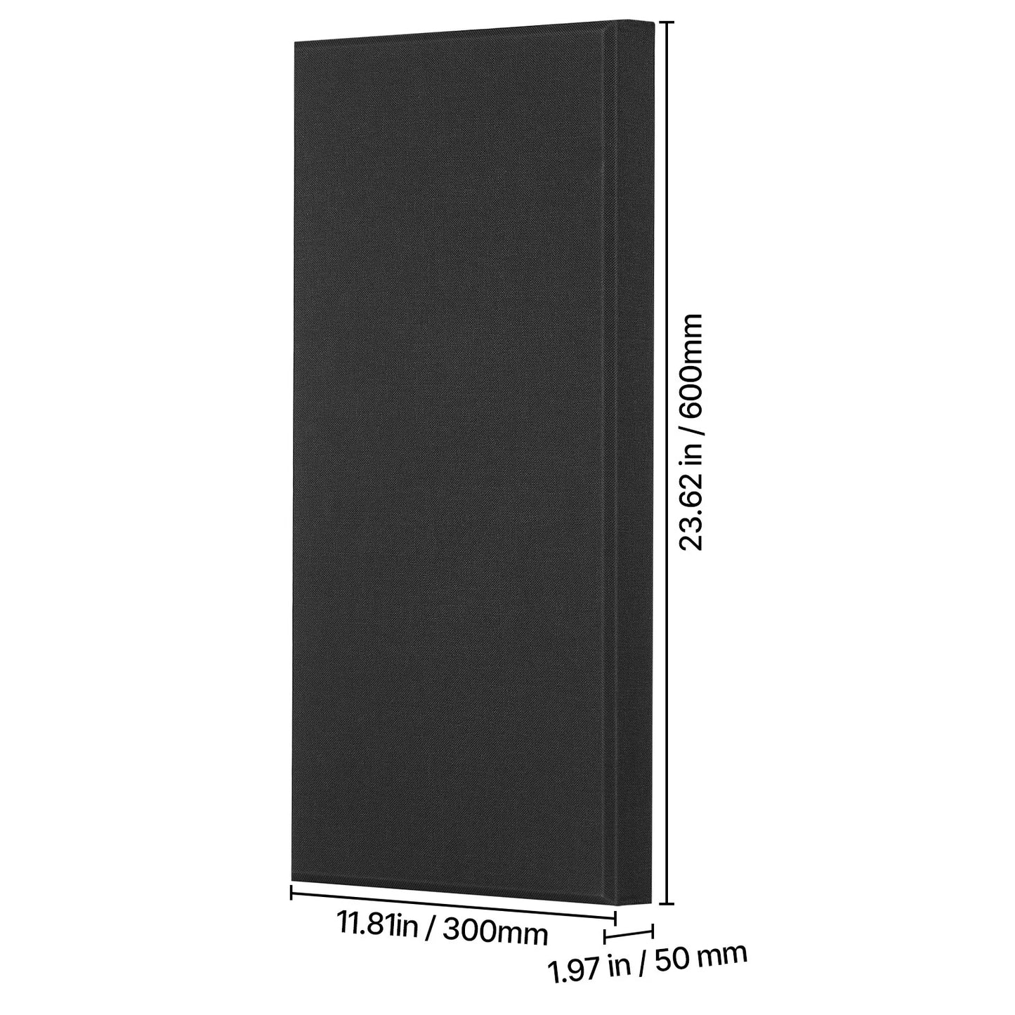 4 PCS Acoustic Wall Panels 23.6 x 11.8 x 2 IN Self-Adhesive Black
