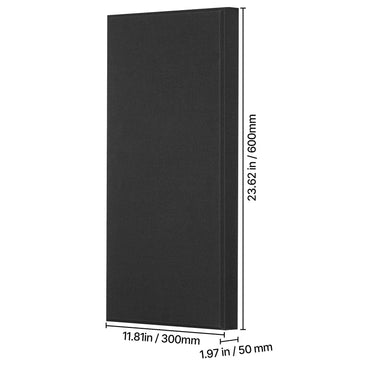 4 PCS Acoustic Wall Panels 23.6 x 11.8 x 2 IN Self-Adhesive Black