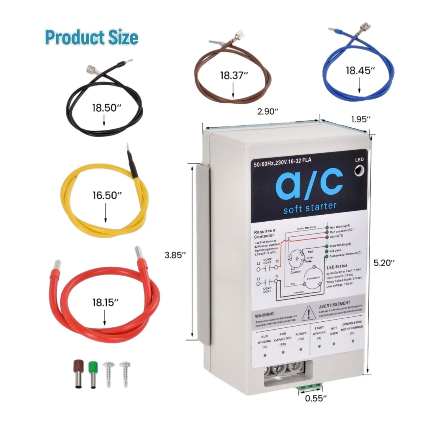 16-32A Air Conditioner Soft Start Kit for 4-7 Ton HVAC Air Conditioners for Home