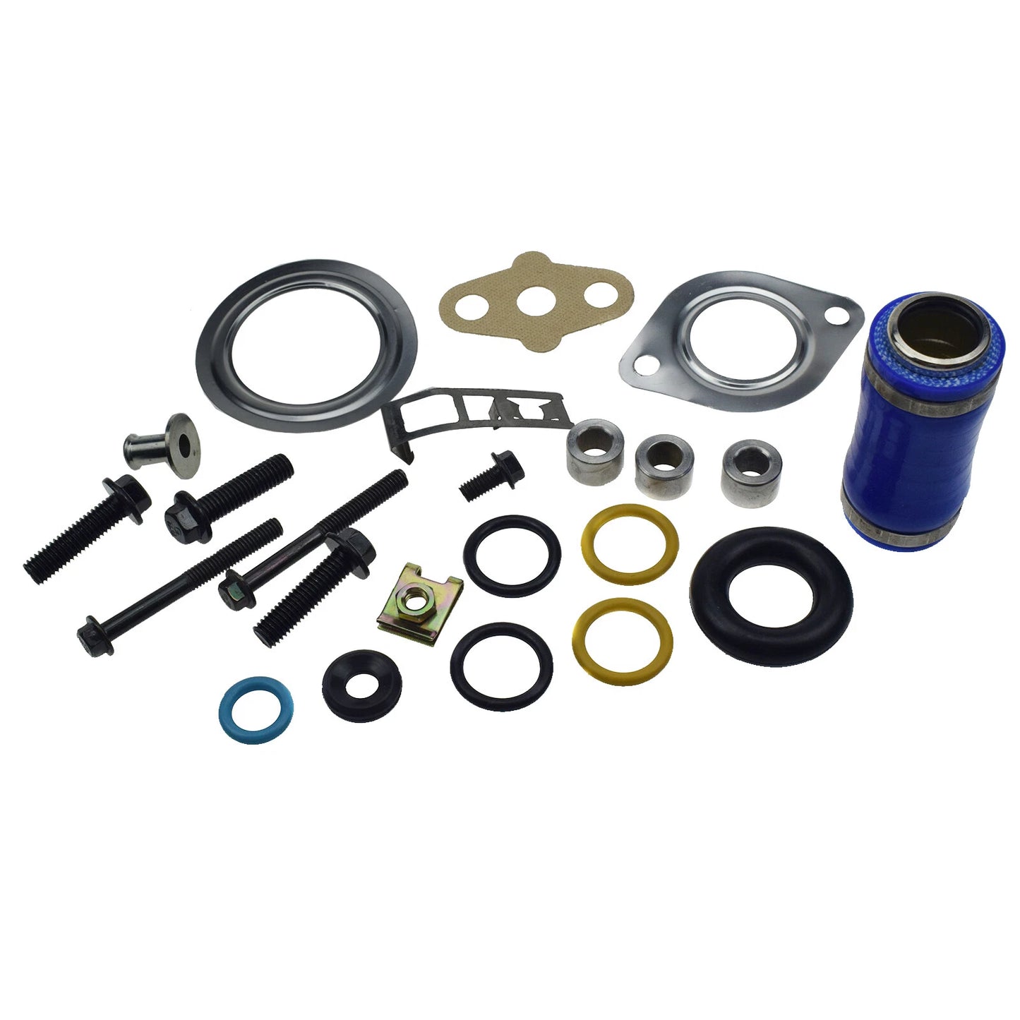Inlet Manifold Gasket Set & Blue Hose For 03-10 Ford  Diesel 6.0L