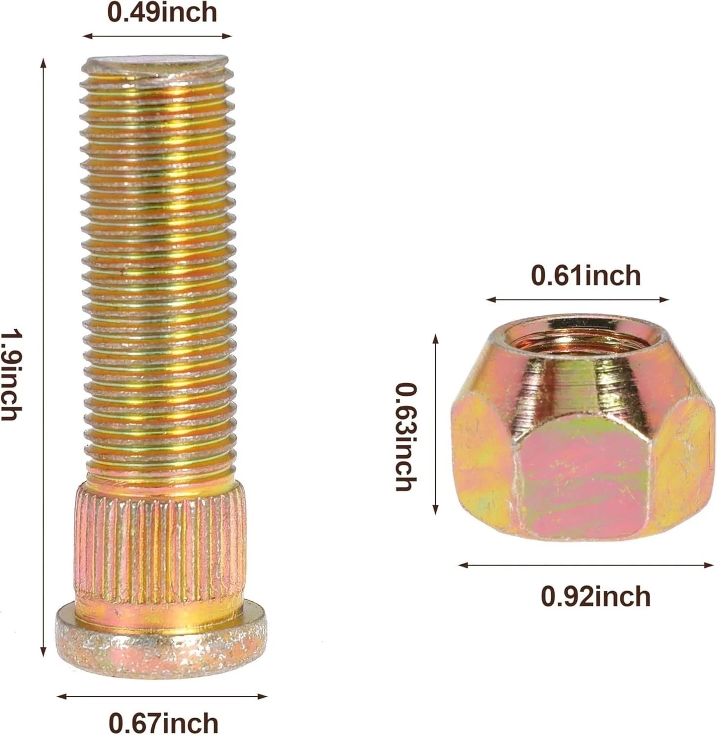 Wheel Stud Replace 1-633926 1-613150 E633926 for Toro Lawn Mower (8Pack)
