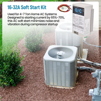 16-32A Air Conditioner Soft Start Kit for 4-7 Ton HVAC Air Conditioners for Home