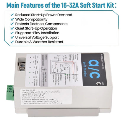 16-32A Air Conditioner Soft Start Kit for 4-7 Ton HVAC Air Conditioners for Home